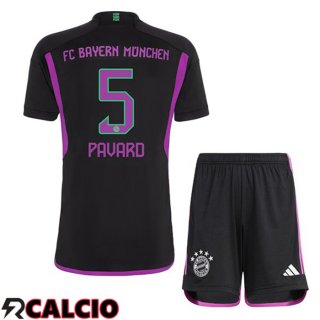 Seconda Maglia Bayern Monaco (Pavard 5) Bambino Nero 2023/2024