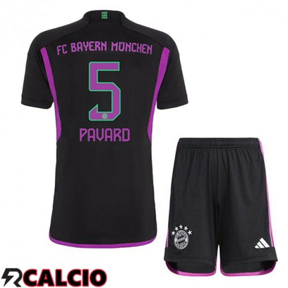 Seconda Maglia Bayern Monaco (Pavard 5) Bambino Nero 2023/2024