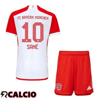 Prima Maglia Bayern Monaco (Sané 10) Bambino Bianco Rosso 2023/2024