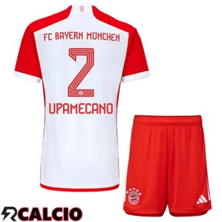 Prima Maglia Bayern Monaco (Upamecano 2) Bambino Bianco Rosso 2023/2024
