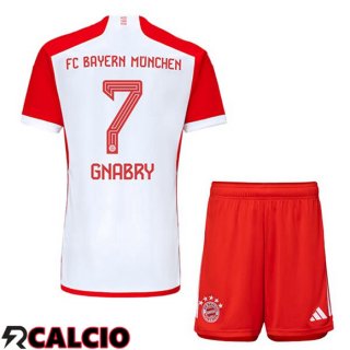 Prima Maglia Bayern Monaco (Gnabry 7) Bambino Bianco Rosso 2023/2024