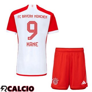 Prima Maglia Bayern Monaco (Kane 9) Bambino Bianco Rosso 2023/2024