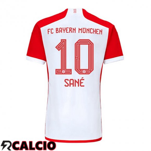 Prima Maglia Bayern Monaco (Sané 10) Bianco Rosso 2023/2024  Prima Maglia Bayern Monaco (Sané 10) Bianco Rosso 2023/2024