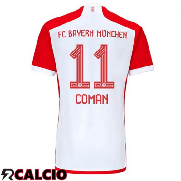 Prima Maglia Bayern Monaco (Coman 11) Bianco Rosso 2023/2024