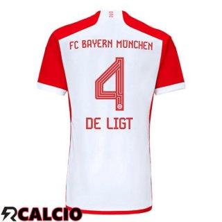 Prima Maglia Bayern Monaco (de Ligt 4) Bianco Rosso 2023/2024  Prima Maglia Bayern Monaco (de Ligt 4) Bianco Rosso 2023/2024