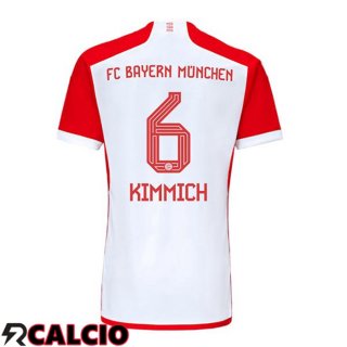 Prima Maglia Bayern Monaco (Kimmich 6) Bianco Rosso 2023/2024  Prima Maglia Bayern Monaco (Kimmich 6) Bianco Rosso 2023/2024