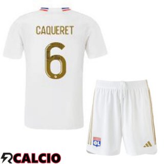 Prima Maglia Lyon OL (CAQUERET 6) Bambino Bianco 2023/2024