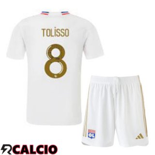 Prima Maglia Lyon OL (TOLISSO 8) Bambino Bianco 2023/2024