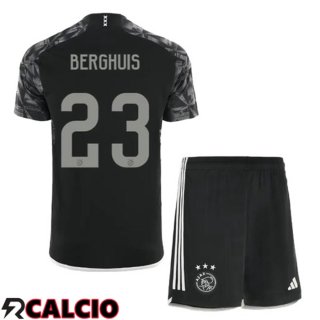 Terza Maglia AFC Ajax (Berghuis 23) Bambino Bambino Nero 2023/2024