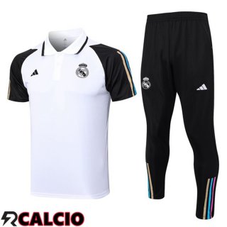 Maglia Polo Real Madrid + Pantaloni Bianco 2023/2024  Maglia Polo Real Madrid + Pantaloni Bianco 2023/2024