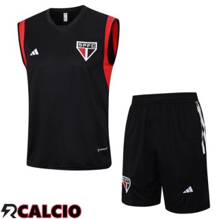 Canotta Calcio Sao Paulo FC + Pantaloncini Nero 2023/2024  Canotta Calcio Sao Paulo FC + Pantaloncini Nero 2023/2024