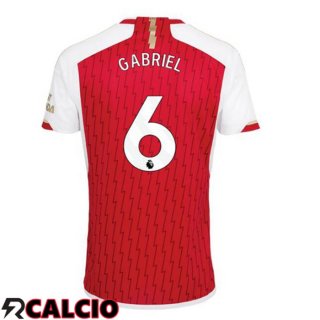 Prima Maglia Arsenal (GABRIEL 6) Rosso Bianco 2023/2024  Prima Maglia Arsenal (GABRIEL 6) Rosso Bianco 2023/2024