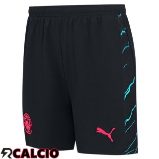 Terza Pantaloncini Calcio Manchester City Blu Nero 2023/2024
