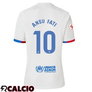 Seconda Maglia FC Barcellona (ANSU FATI 10) Bianco 2023/2024