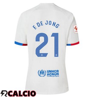Seconda Maglia FC Barcellona (F. De JONG 21) Bianco 2023/2024