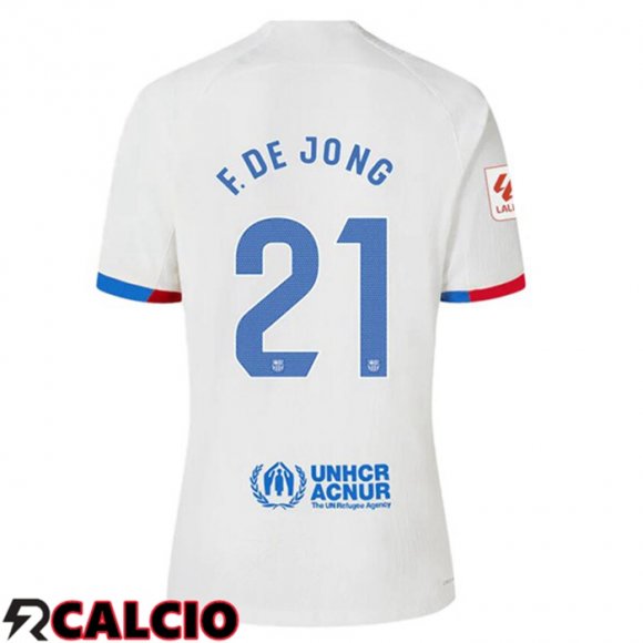 Seconda Maglia FC Barcellona (F. De JONG 21) Bianco 2023/2024
