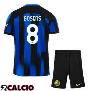 Prima Maglia Inter Milan (GOSENS 8) Bambino Blu 2023/2024