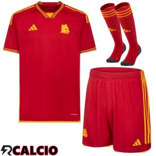 Insieme Prima Maglia AS Roma (Pantaloncini + Calzini) 2023/2024  Insieme Prima Maglia AS Roma (Pantaloncini + Calzini) 2023/2024