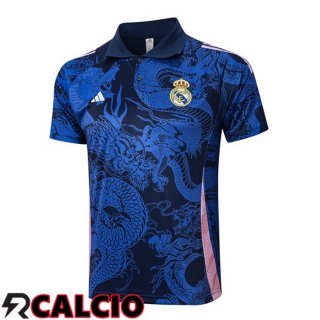 Maglia Polo Real Madrid Blu Reale 2024/2025  Maglia Polo Real Madrid Blu Reale 2024/2025