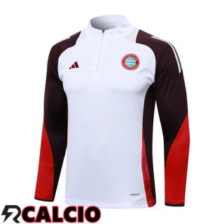 Felpa Allenamento Bayern Monaco Bianco 2024/2025  Felpa Allenamento Bayern Monaco Bianco 2024/2025
