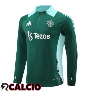 Felpa Allenamento Manchester United Verde 2024/2025  Felpa Allenamento Manchester United Verde 2024/2025
