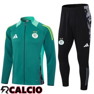 Insieme Tuta Calcio - Giacca Algeria Verde 2024/2025  Insieme Tuta Calcio - Giacca Algeria Verde 2024/2025