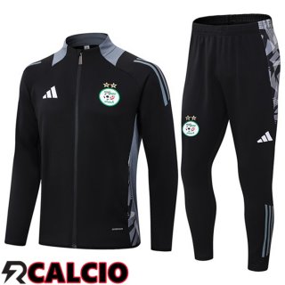 Insieme Tuta Calcio - Giacca Algeria Nero 2024/2025  Insieme Tuta Calcio - Giacca Algeria Nero 2024/2025