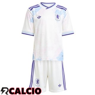 Terza Maglia Aston Villa Bambino Bianco 2025/2026  Terza Maglia Aston Villa Bambino Bianco 2025/2026