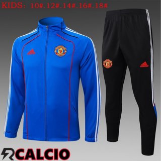 Insieme Tuta Calcio - Giacca Manchester United Bambino Blu 2025/2026