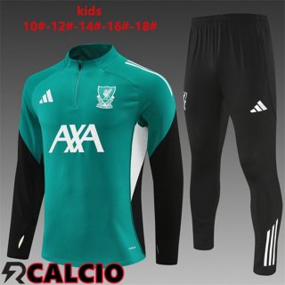 Insieme Tuta Calcio FC Liverpool Bambino Verde 2025/2026  Insieme Tuta Calcio FC Liverpool Bambino Verde 2025/2026