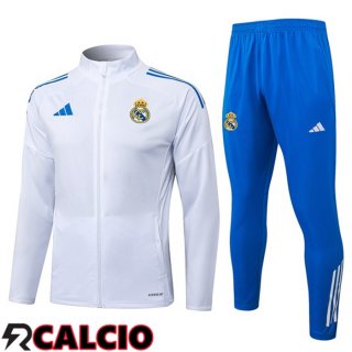 Insieme Tuta Calcio - Giacca Real Madrid Bianco 2025/2026  Insieme Tuta Calcio - Giacca Real Madrid Bianco 2025/2026