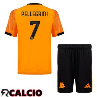 Seconda Maglia AS Roma (PELLEGRINI 7) Bambino Giallo 2025/2026