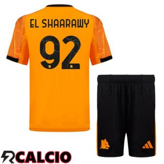 Seconda Maglia AS Roma (EL SHAARAWY 92) Bambino Giallo 2025/2026