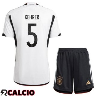 Prima Maglia Germania (KEHRER 5) Bambino Nero Bianco Coppa del Mondo 2022