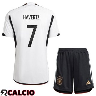 Prima Maglia Germania (HAVerdeZ 7) Bambino Nero Bianco Coppa del Mondo 2022