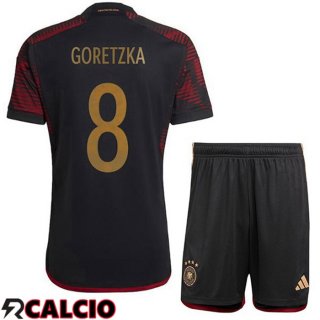 Seconda Maglia Germania (GORETZKA 8) Bambino Nero Coppa del Mondo 2022