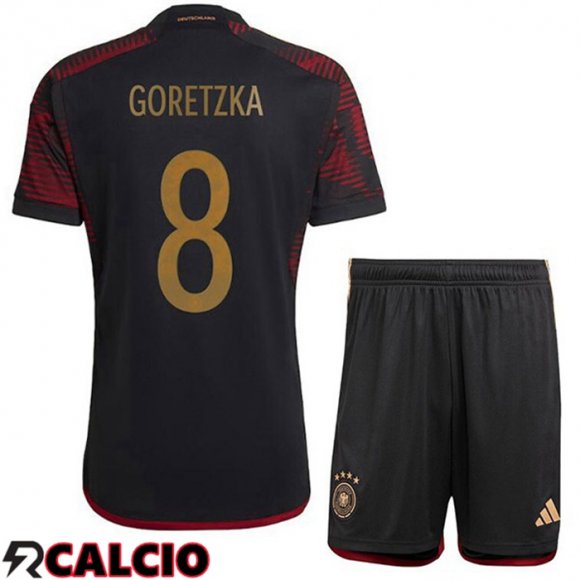 Seconda Maglia Germania (GORETZKA 8) Bambino Nero Coppa del Mondo 2022