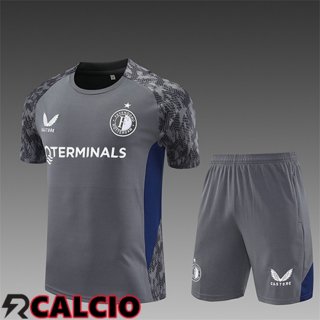 Insieme T Shirt Allenamento Feyenoord Bambino Grigio/Blu 2025/2026