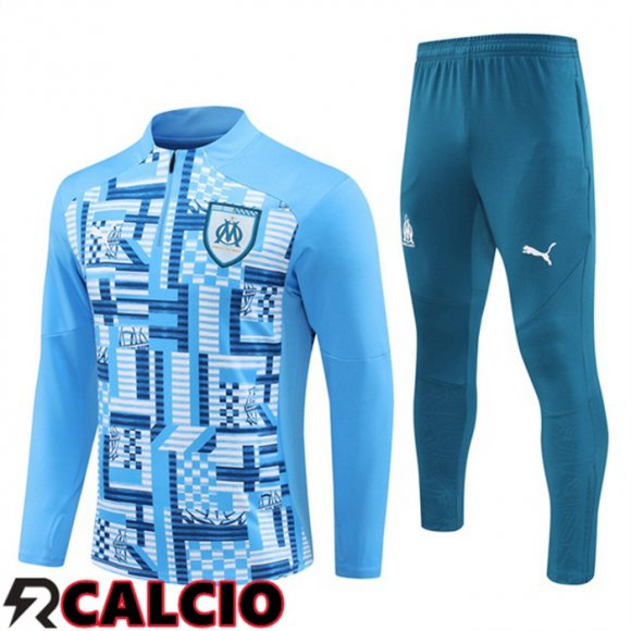 Insieme Tuta Calcio Marsiglia OM Blu 2024/2025  Insieme Tuta Calcio Marsiglia OM Blu 2024/2025