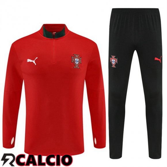 Insieme Tuta Calcio Portogallo Rosso 2025/2026  Insieme Tuta Calcio Portogallo Rosso 2025/2026