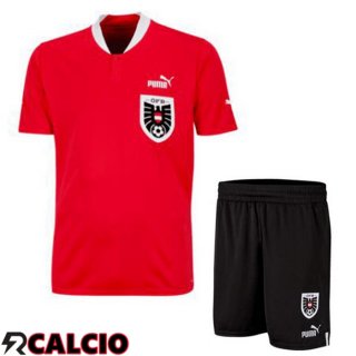 Prima Maglia Austria Bambino Rosso 2022/2023  Prima Maglia Austria Bambino Rosso 2022/2023
