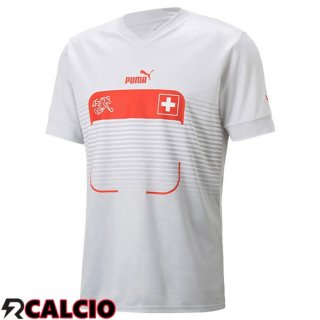 Seconda Maglia Svizzera Bianco Coppa del Mondo 2022