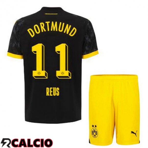 Seconda Maglia Dortmund BVB (Reus 11) Bambino Nero 2023/2024
