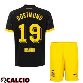 Seconda Maglia Dortmund BVB (Brandt 19) Bambino Nero 2023/2024