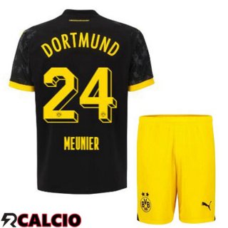 Seconda Maglia Dortmund BVB (Meunier 24) Bambino Nero 2023/2024