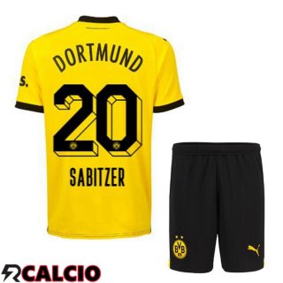 Prima Maglia Dortmund BVB (Sabitzer 20) Bambino Giallo Nero 2023/2024