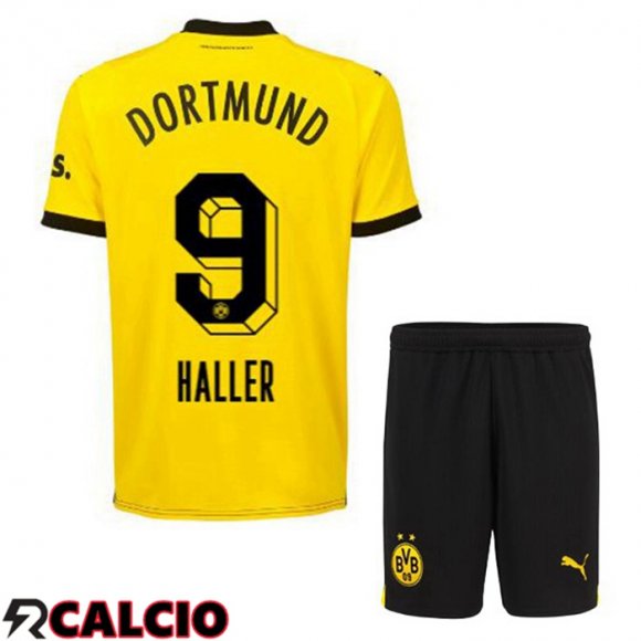 Prima Maglia Dortmund BVB (Haller 9) Bambino Giallo Nero 2023/2024
