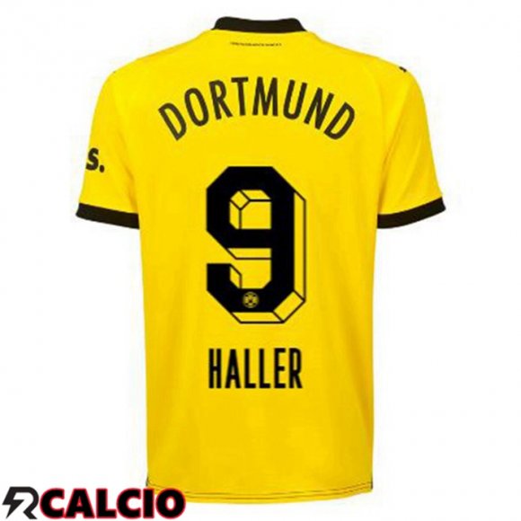 Prima Maglia Dortmund BVB (Haller 9) Giallo Nero 2023/2024  Prima Maglia Dortmund BVB (Haller 9) Giallo Nero 2023/2024