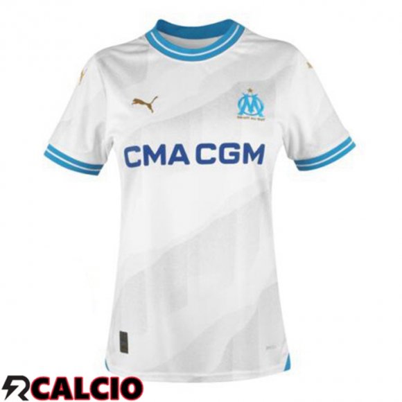 Prima Maglia Marsiglia OM Donna Bianco 2023/2024  Prima Maglia Marsiglia OM Donna Bianco 2023/2024