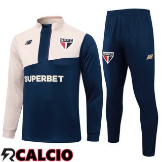 Insieme Tuta Calcio Sao Paulo FC Blu Reale Giallo 2024/2025
